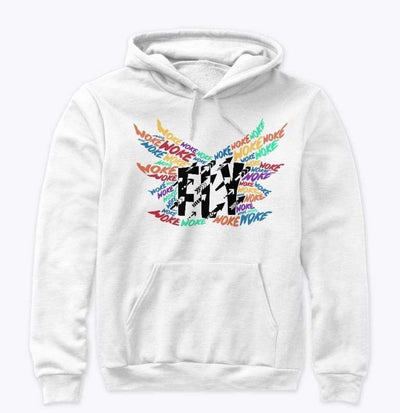 wokeandfly HOODIE Logo-Graphic Pullover Hoodie  Psychedelic NEW YORK T SHIRT