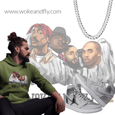"Green Hoodie featuring the faces of Tupac, Biggie Smalls, and other iconic hip-hop legends on the front". The description should be concise and accurately describe the visual content of the image. This helps users who are unable to see the image understand what it is about, and also provides additional information for search engines.